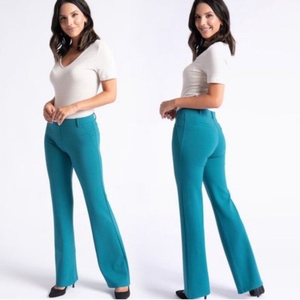Betabrand Teal Turquoise Flare Yoga Pants